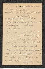 Nachlass Franz Steindachner, Brief von Louis Gal an Franz Steindachner (16.04.1911), Inv.Nr. 149.15, Seite 1